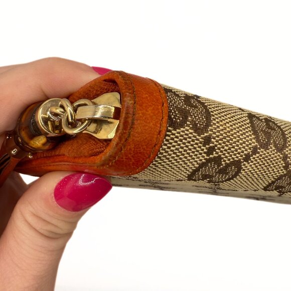 Gucci Monogram Bamboo Tassel Zip Around Wallet - Picture 6 of 17